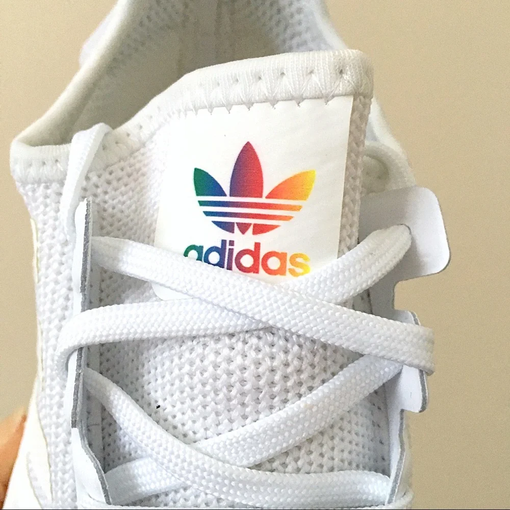 Adidas NMD R1 Joyful Rainbow White Sneakers - Picture 8 of 10